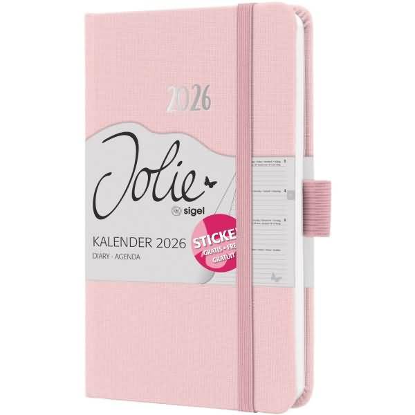 Wochenkalender Jolie ca. A6 Hardcover soft pink 2026