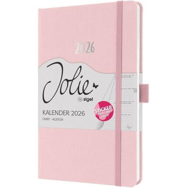 Wochenkalender Jolie ca. A5 Hardcover soft pink 2026