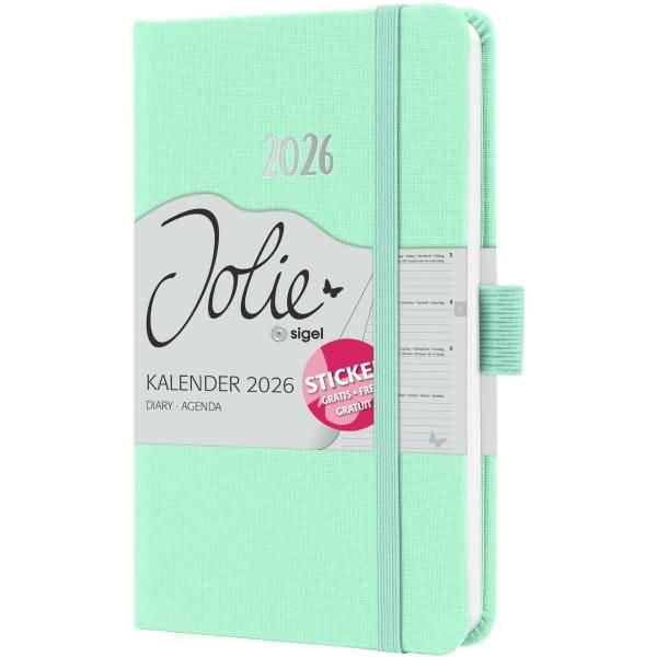Wochenkalender Jolie ca. A6 Hardcover mighty mint 2026