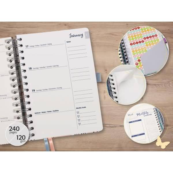 Spiral-Kalender Jolie ca. A5 Glamorous Leaves 2026