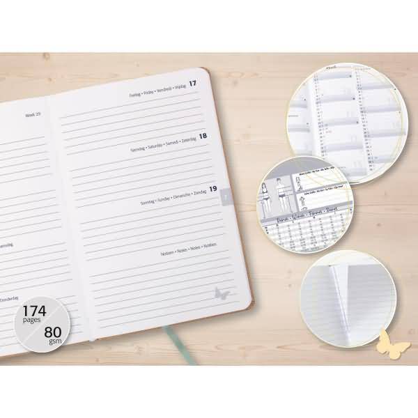 Wochenkalender Jolie ca. A6 Hardcover Moonlight Ginkgo 2026