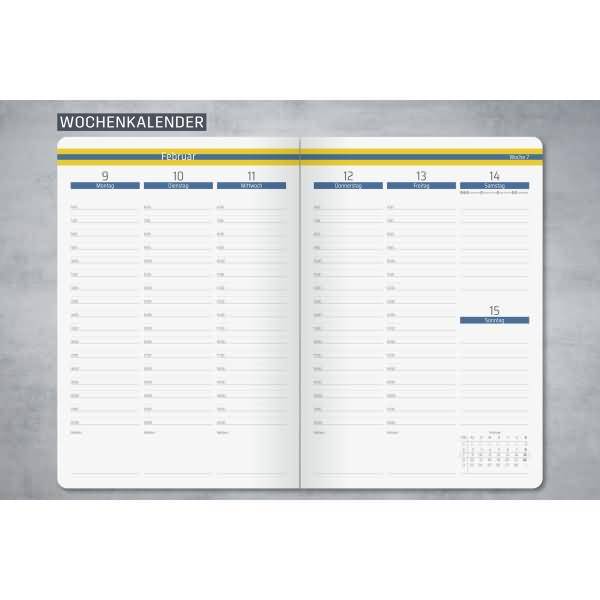 Wochenkalender Linescape ca. A5 DE Hardcover blau 2026