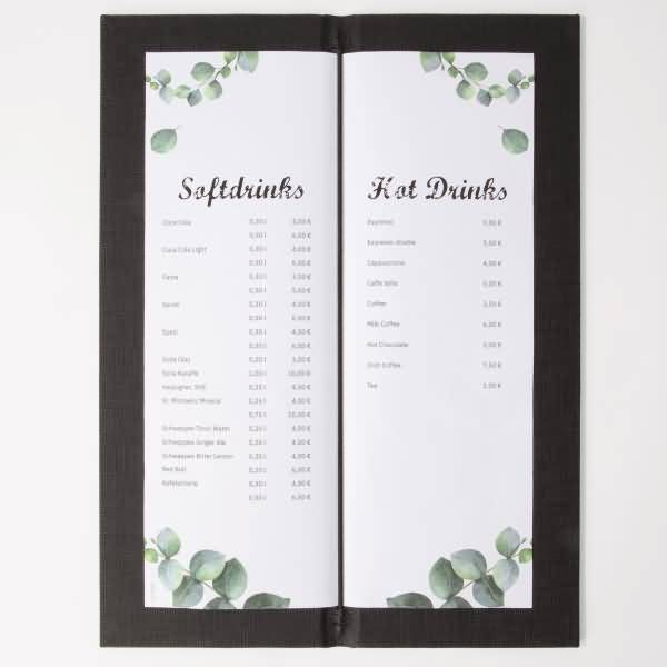 Getränke-Mappe Gummi-Bindung 1/2 A4 Langformat Kunststoff anthrazit