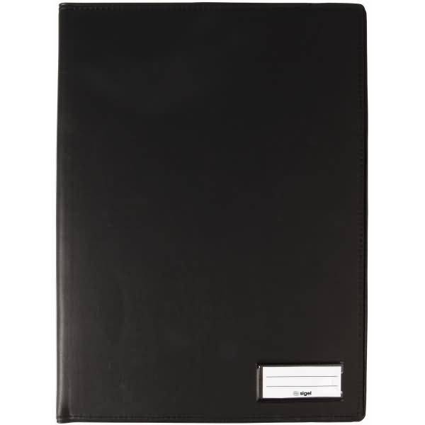 Einband für Formularbücher A4hoch Kunststoff Lederoptik schwarz matt