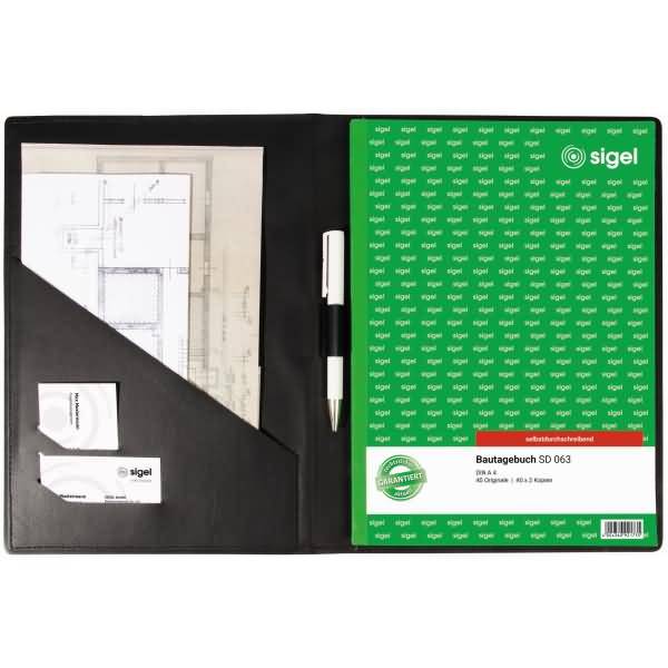 Einband für Formularbücher A4hoch Kunststoff Lederoptik schwarz matt