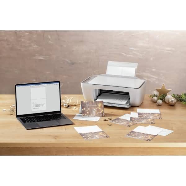 Weihnachtskarte A6 250g 25+25 Stück Golden Glow