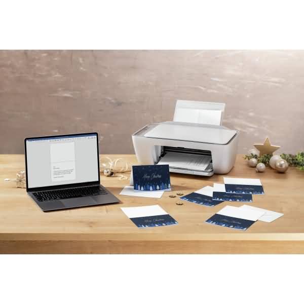 Weihnachtskarte A6 250g 25+25 Stück Snowflake Serenity