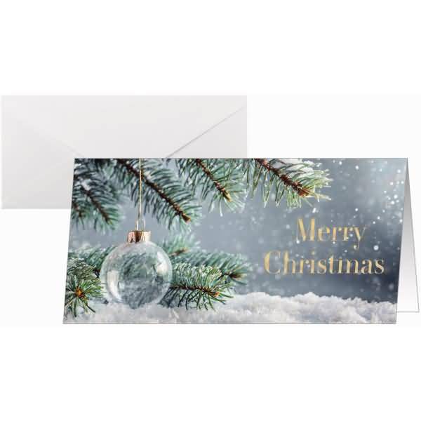 Weihnachtskarte DL 250g 25+25 Stück Snowy Idyll