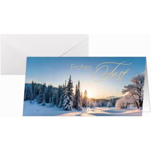 Weihnachtskarte DL 250g 25+25 Stück Winter Wonderland