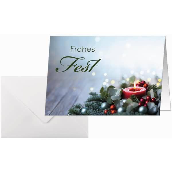 Weihnachtskarte A6 250g 25+25 Stück Candlelight Cheer