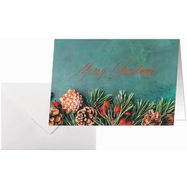 Weihnachtskarte A6 250g 25+25 Stück Green Christmas