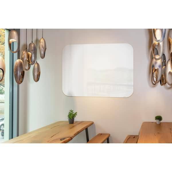 Glas-Whiteboard Artverum weiß abgerundete Ecken 1200x900x10mm