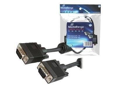 MediaRange VGA-Kabel D-Sub15 -> St/St 5,00m schwarz Blister Multimedia-Technik Video/VGA Kabel
