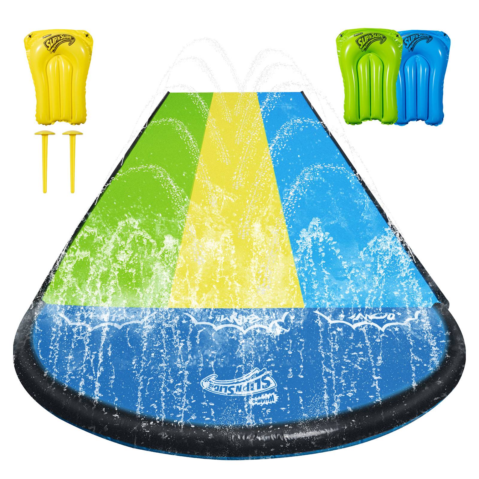 Wham-O Slip N Slide Triple Waver Rider mit Boogie 548.64cm für Kinder 5-12 Jahre