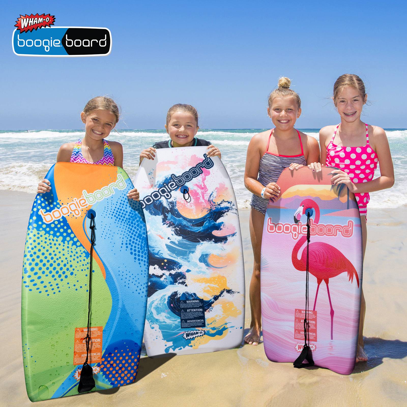 Wham-O 2er-Pack 83.8cm Boogie Board für Kinder 8+ – Flamingo/Curve