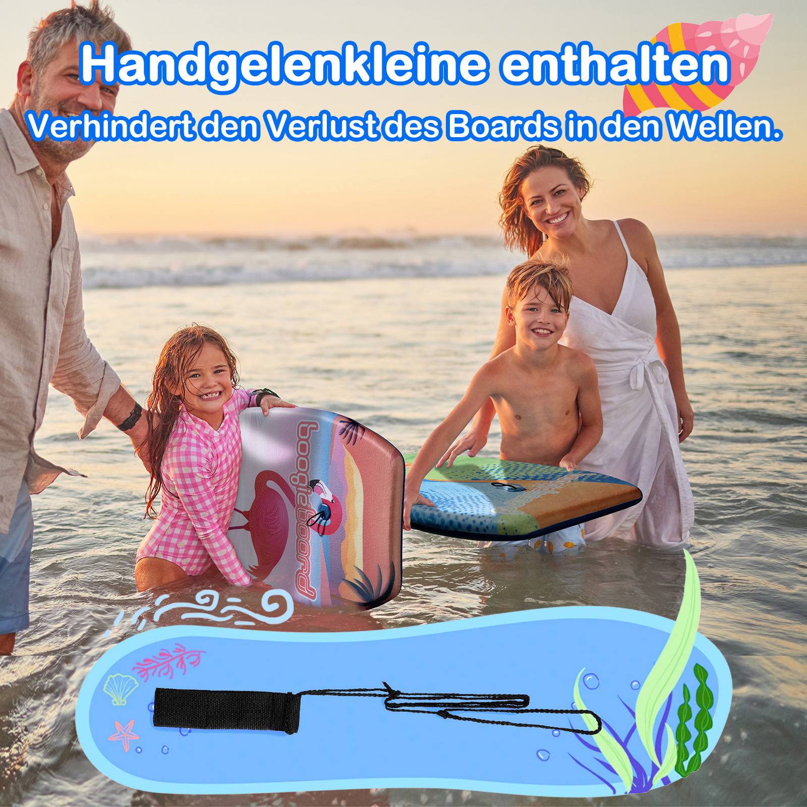 Wham-O 2er-Pack 83.8cm Boogie Board für Kinder 8+ – Flamingo/Curve