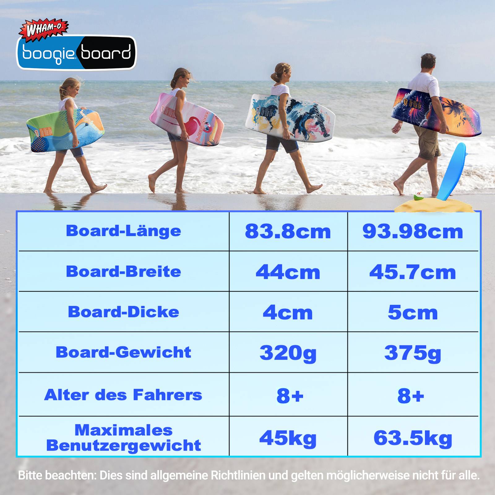 Wham-O 2er-Pack 83.8cm Boogie Board für Kinder 8+ – Flamingo