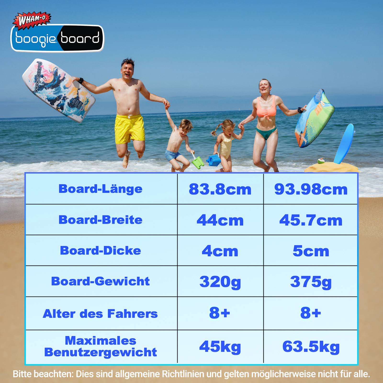 Wham-O 2er-Pack Boogie Board für Kinder 8+ – Curve/Wave