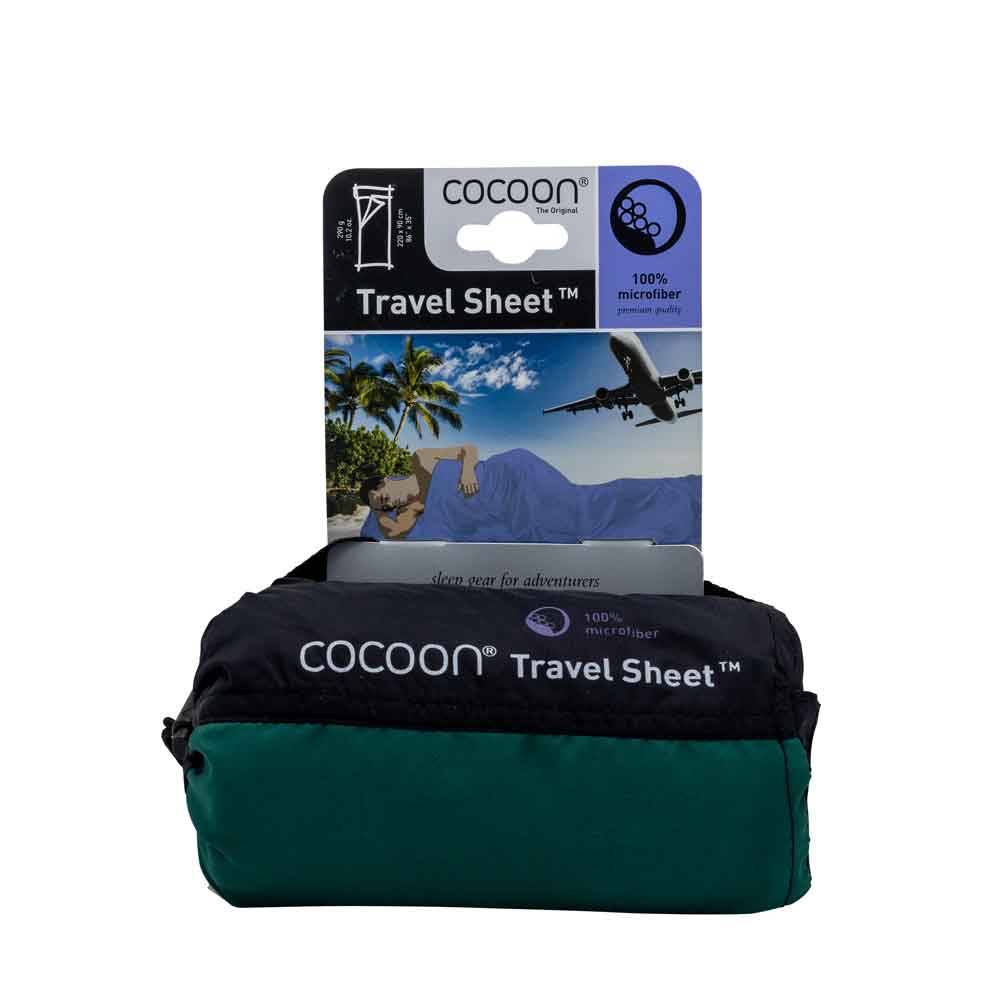 Cocoon Leicht-Reiseschlafsack, Rechteck, 220 x 90 cm, 100 % Mikrofaser, moss gre