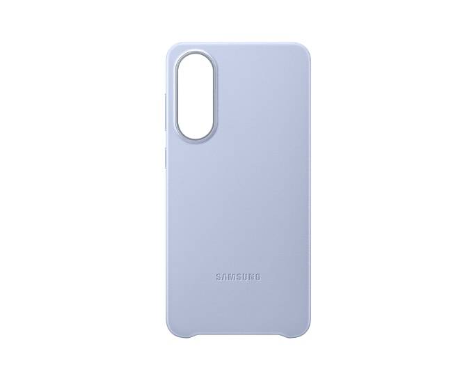 Hellviolette Samsung-Handyhülle von hinten gezeigt, mit einem hohen vertikalen Kameraausschnitt oben links.