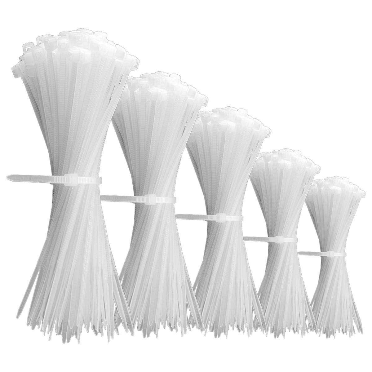 Offgridtec Kabelbinder 1000 Stk. weiß Nylon UV-Beständig Verschiedene Längen 100mm 150mm 200mm 250mm 300mm