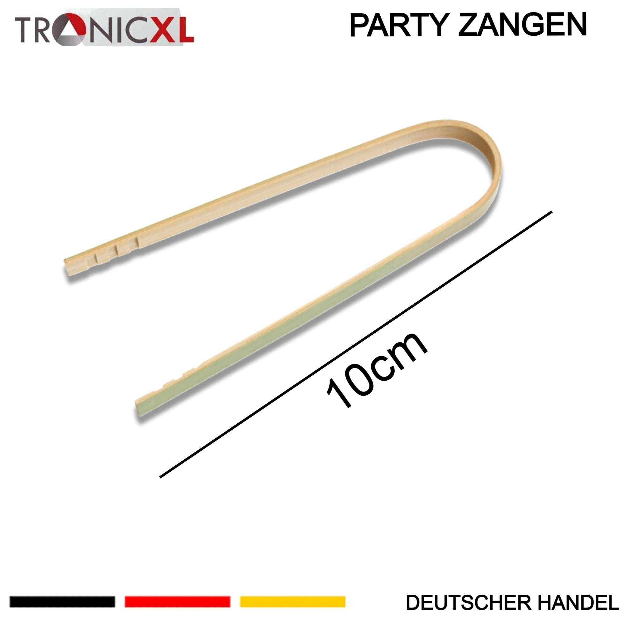 100 x 100mm Bambus Fingerfood Zangen Einwegbesteck Party Grillen BBQ Gastronomie robust Partybesteck Einmalbesteck