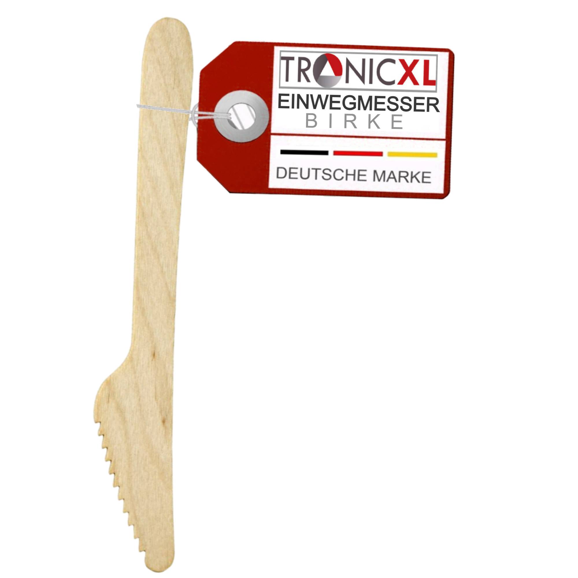 1000 x Einweg Messer Einwegbesteck Besteck Holzmesser Camping Grillen BBQ Gastronomie robust Partybesteck Einmalbesteck