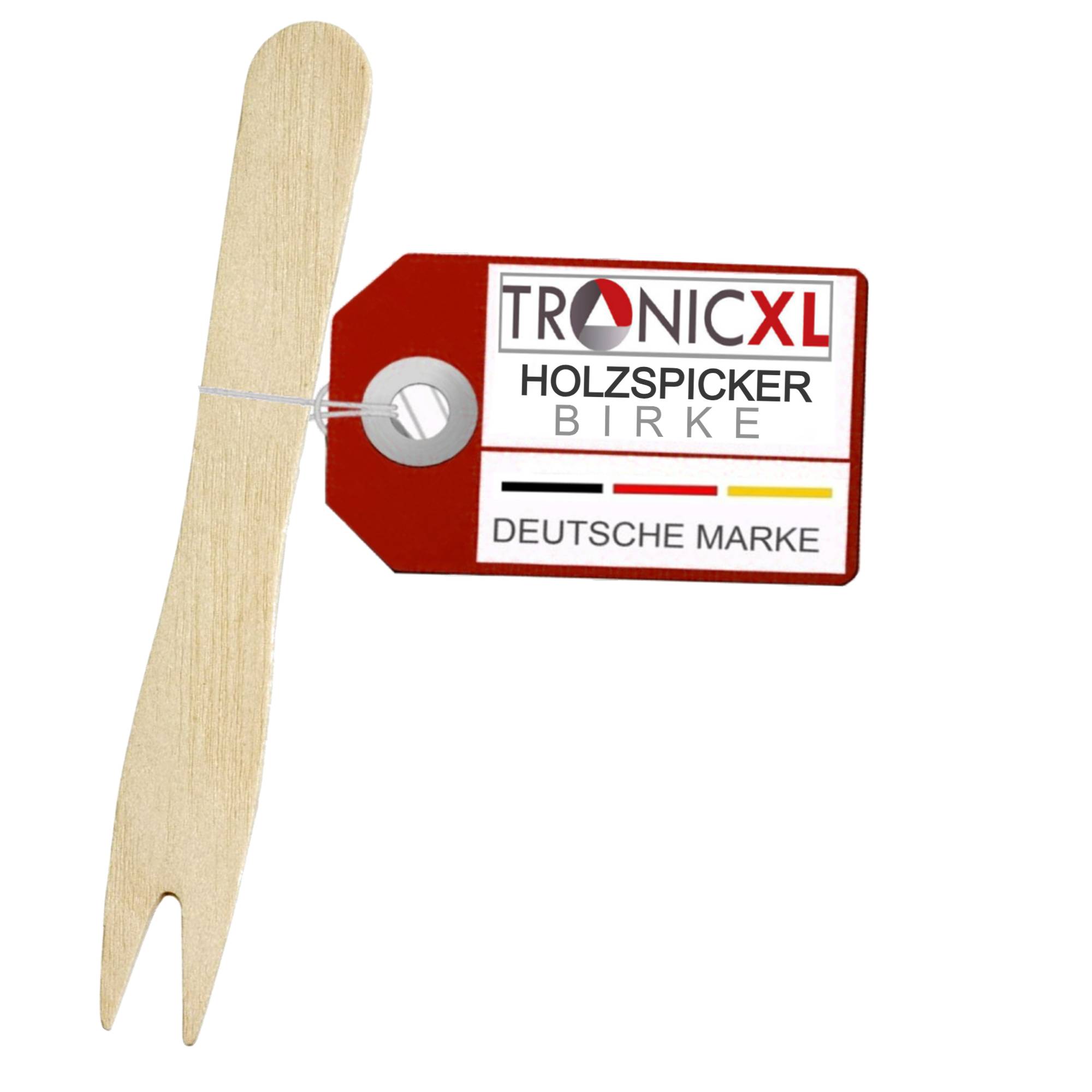 5000 x Holzspicker Pommesgabel Spicker Holz Pommesgabeln Currywurst Pommes Holzspieße Gastronomie robust Partybesteck