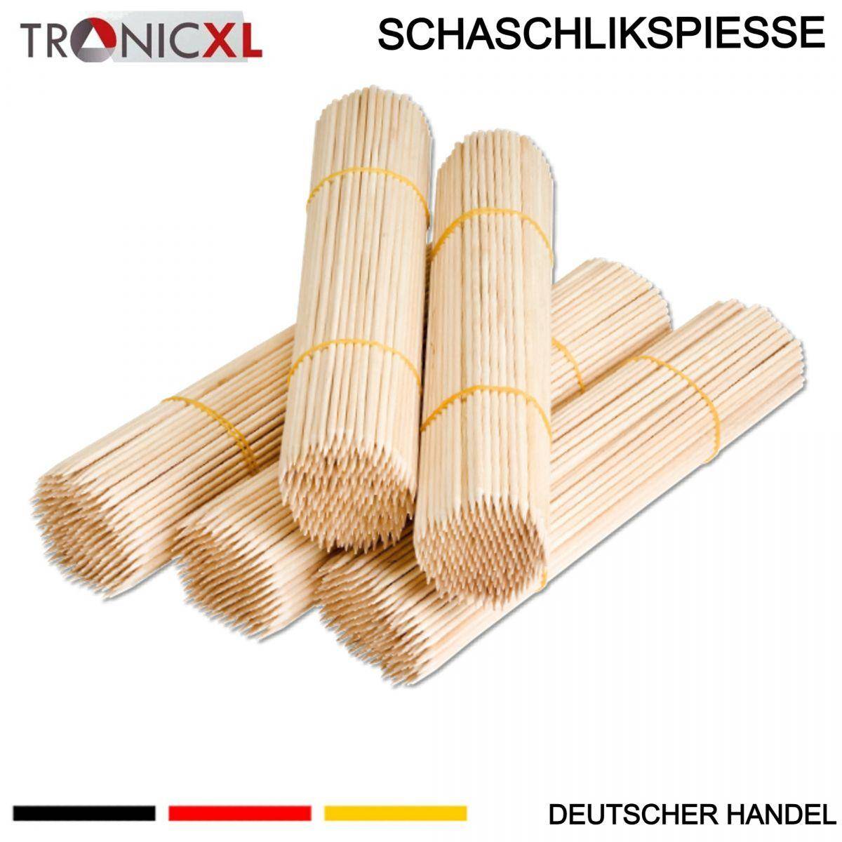 1000 x Holzspieß 200X3mm Schaschlikspieße Holzspiesse Grillspieße Spiesse Birke Grillspieße Party Gastronomie robust