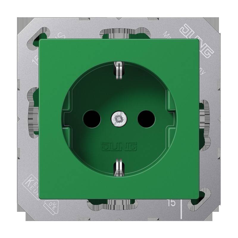 Jung SCHUKO-Steckdose, 16 A 250 A 1521 BF GN