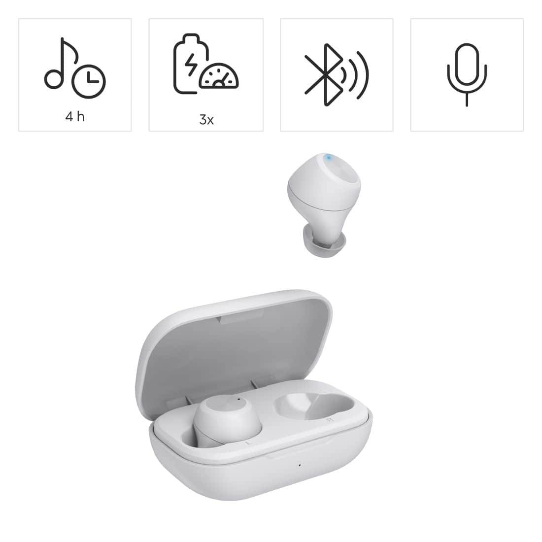 HAMA Kabellose Kopfhörer, Spirit Chop II, TWS, In-Ear, Equalizer, Weiß