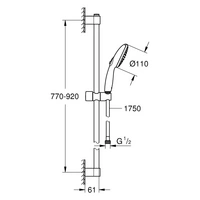 GROHE Brausestangenset Tempesta 110 27646_3 900mm 2 Strahlarten chrom GROHE Brausestangenset Tempesta 110 27646_3 900mm 2 Strahlarten chrom