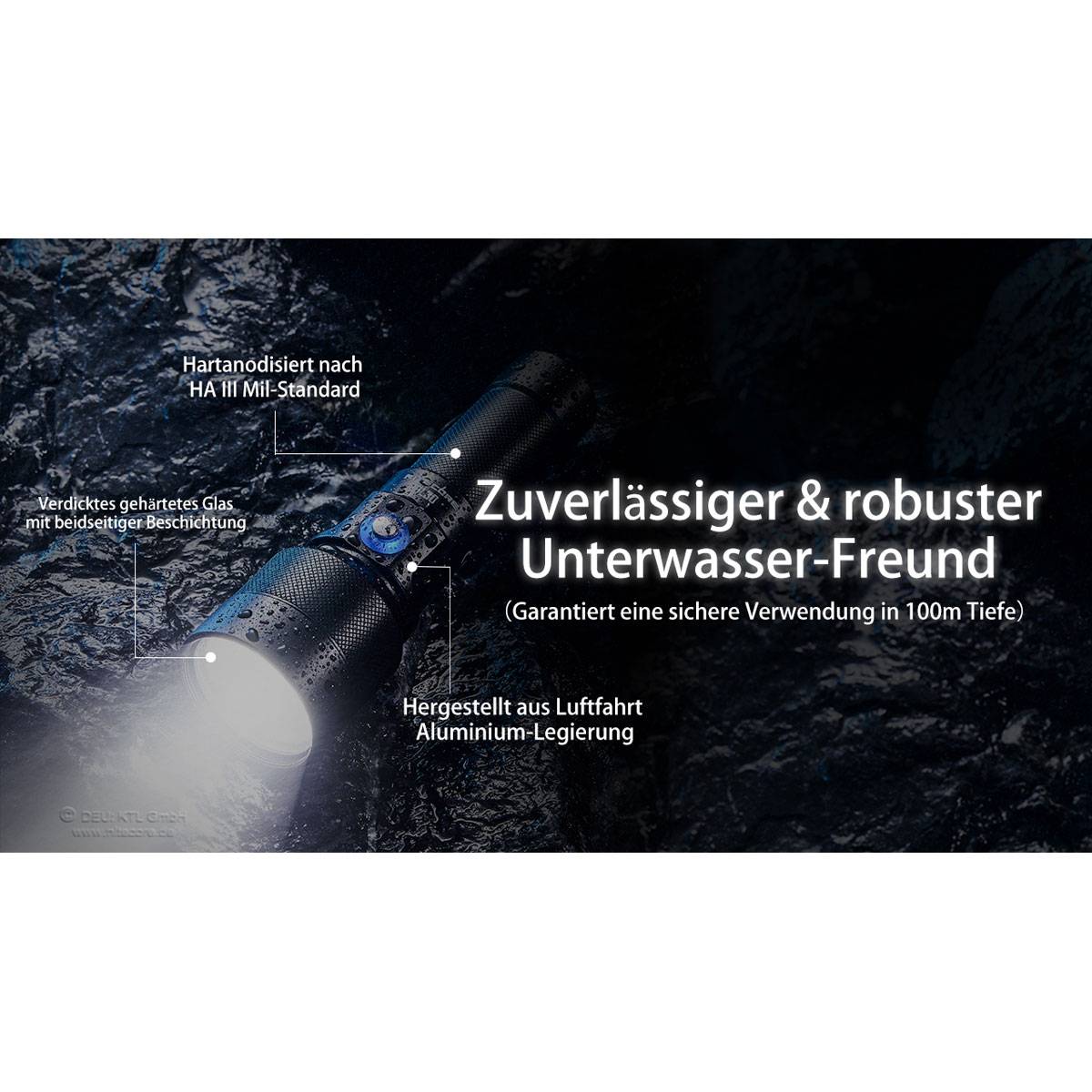 Nitecore DL30 Tauchlampe 1100 Lumen - Schwarz