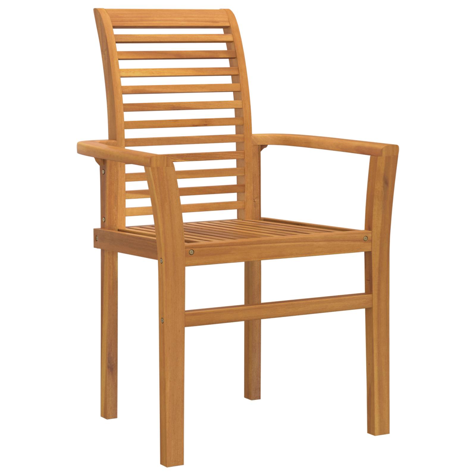 vidaXL Stapelbarer Gartensessel 4 Stück Massivholz Teak