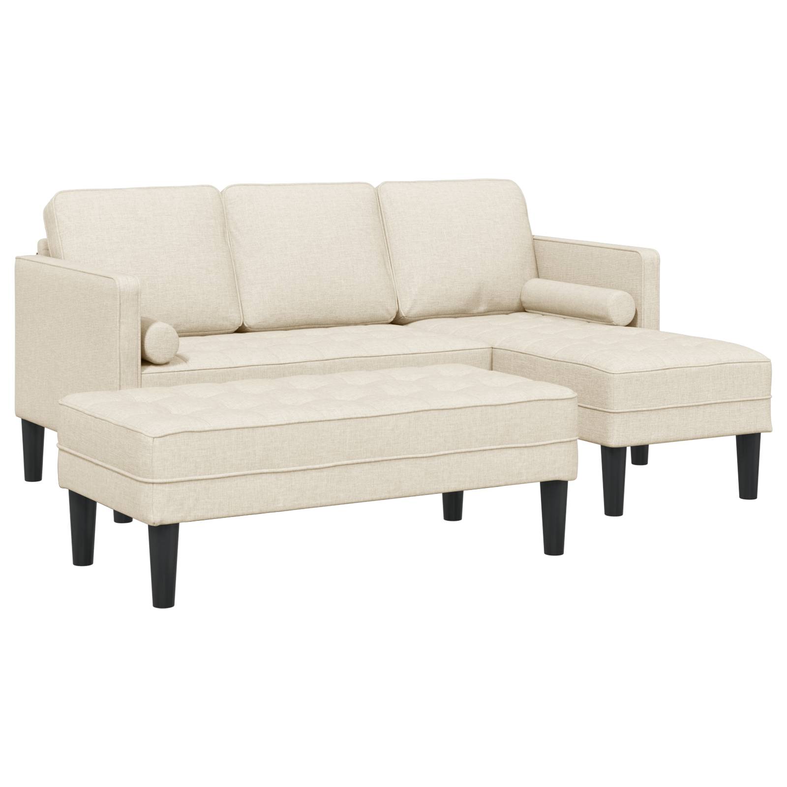 vidaXL 2-teiliges Sofa Set mit Kissen aus Leinen