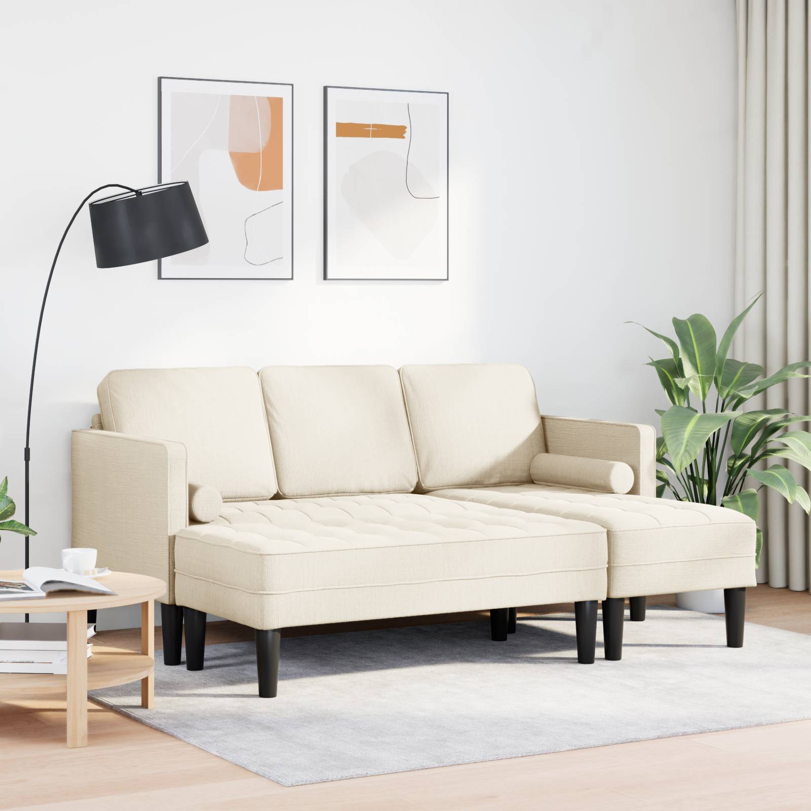 vidaXL 2-teiliges Sofa Set mit Kissen aus Leinen