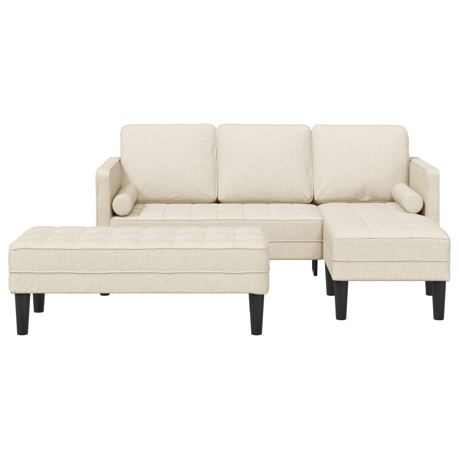 vidaXL 2-teiliges Sofa Set mit Kissen aus Leinen