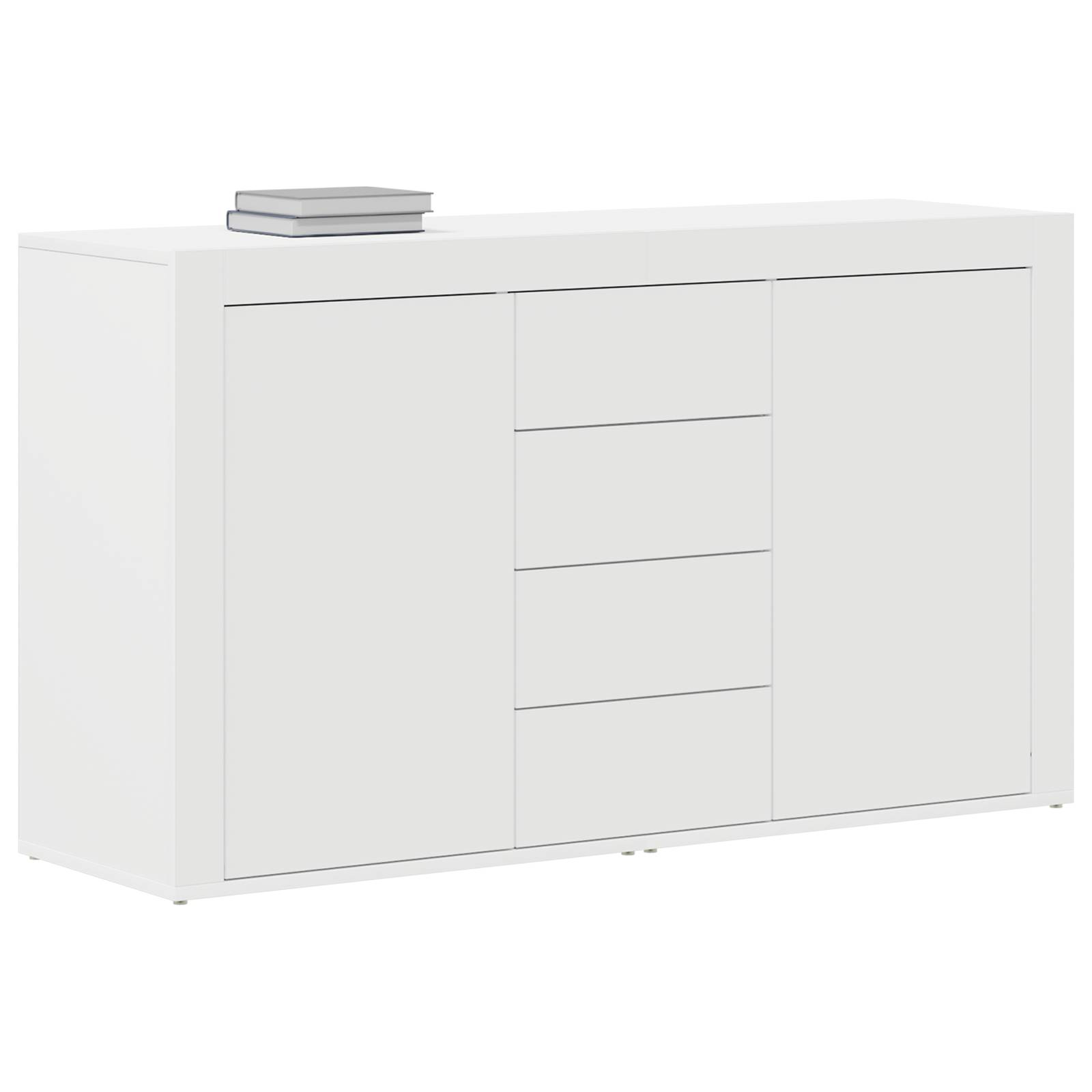 vidaXL Weißes Sideboard Weiß Holz 120 x 36 x 69 cm Stauraum