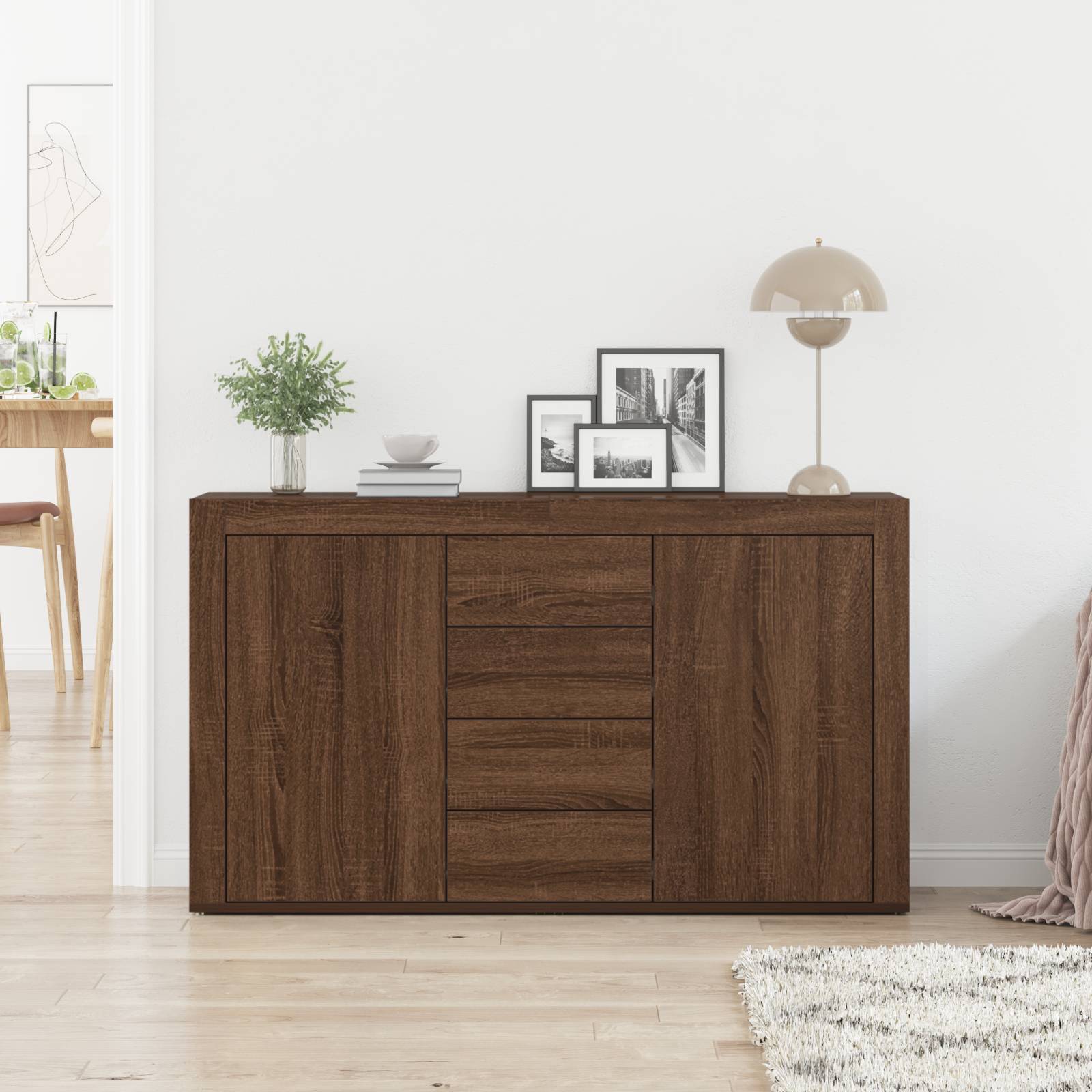 vidaXL Sideboard Braune Eiche Holzwerkstoff 120 x 36 x 69 cm Sideboard
