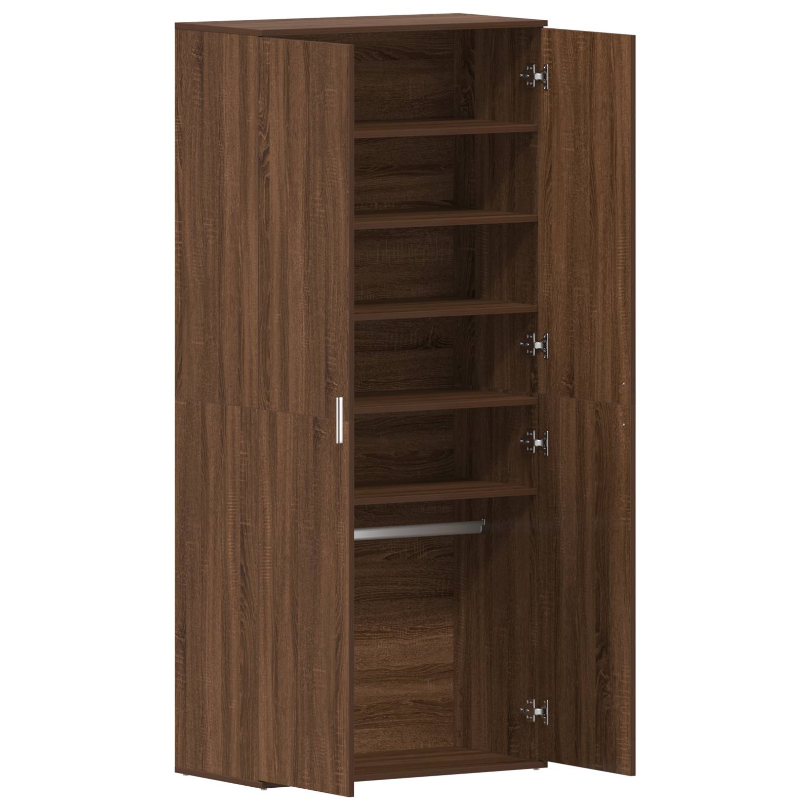 vidaXL Schuhschrank Braune Eiche 80x39x180 cm Holzwerkstoff
