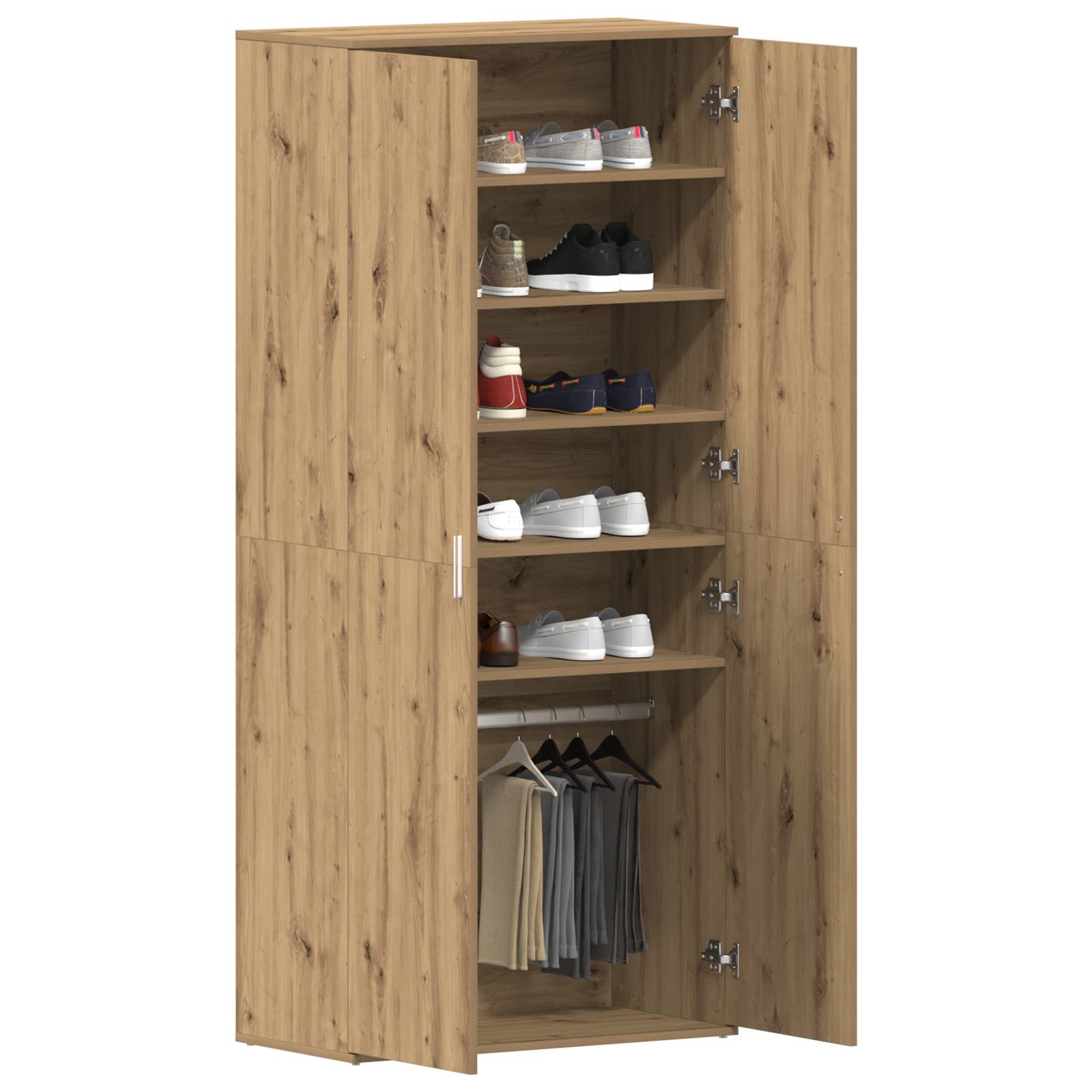 vidaXL Schuhschrank Artisan Eiche 80x39x180 cm Holzwerkstoff