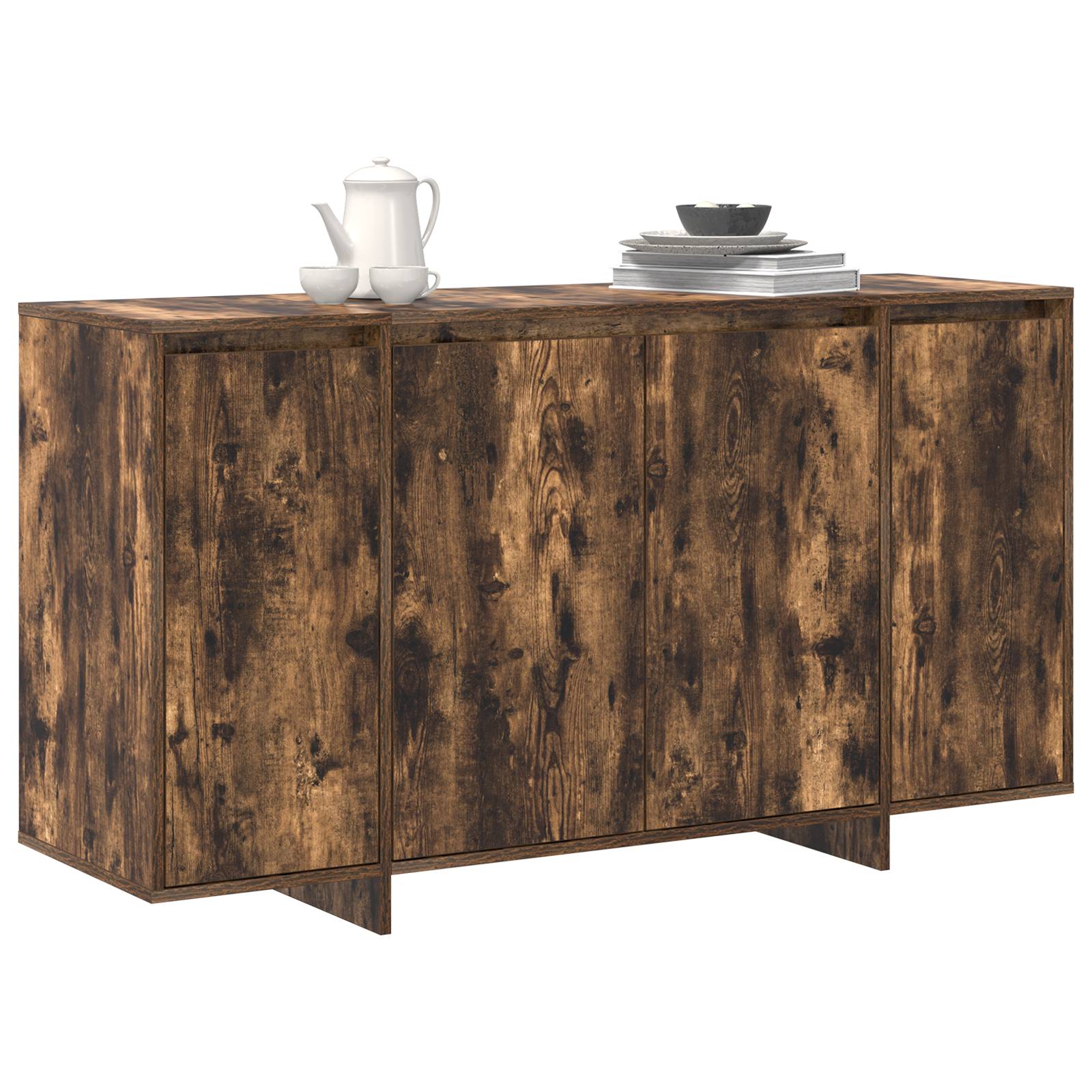 vidaXL Geräumiges Eichen-Sideboard Geräucherte Eiche Holz 135 x 41 x 75 cm