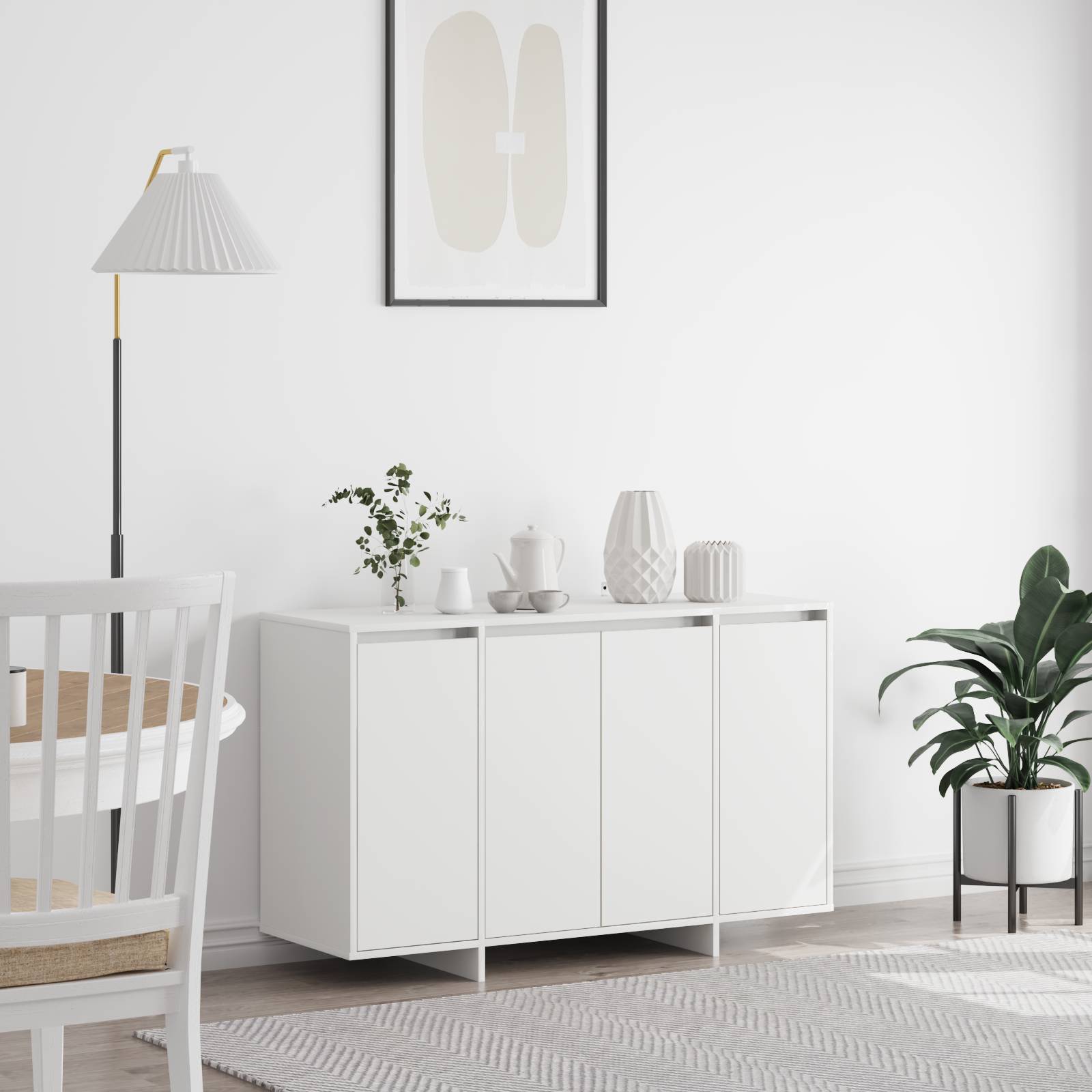 vidaXL Weißes Sideboard Weiß Beschichtetes Holz 120 x 41 x 75 cm