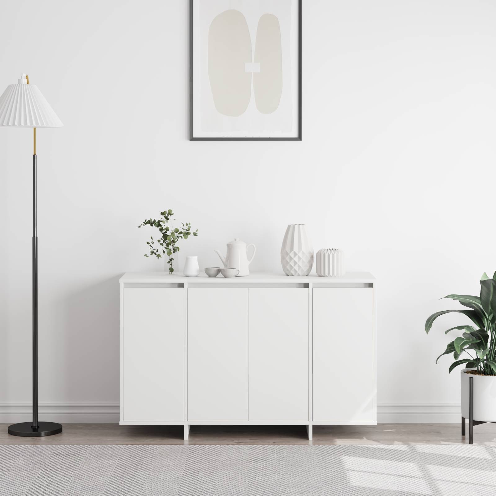 vidaXL Weißes Sideboard Weiß Beschichtetes Holz 120 x 41 x 75 cm