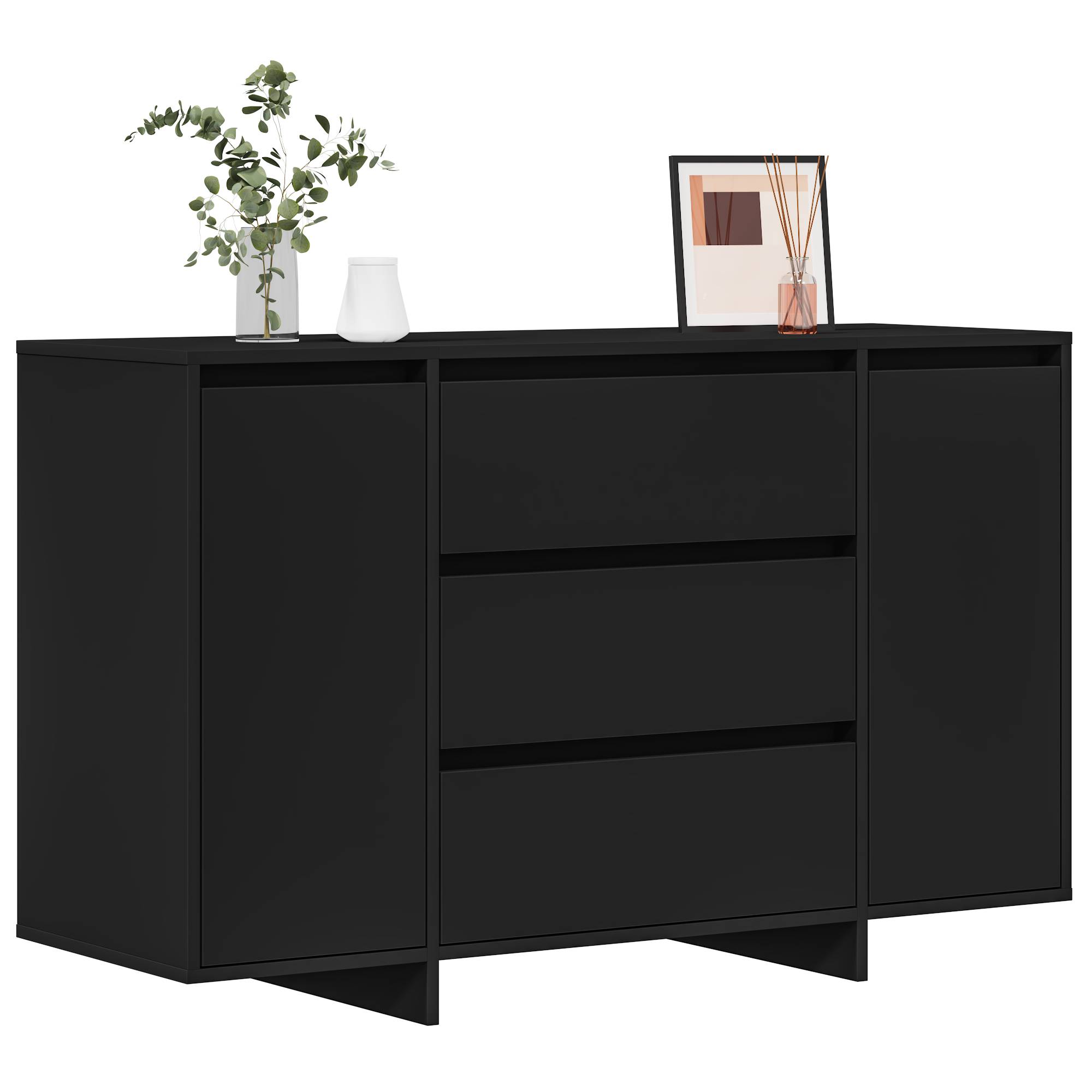vidaXL Sideboard Schwarz 120x41x75 cm Holzwerkstoff