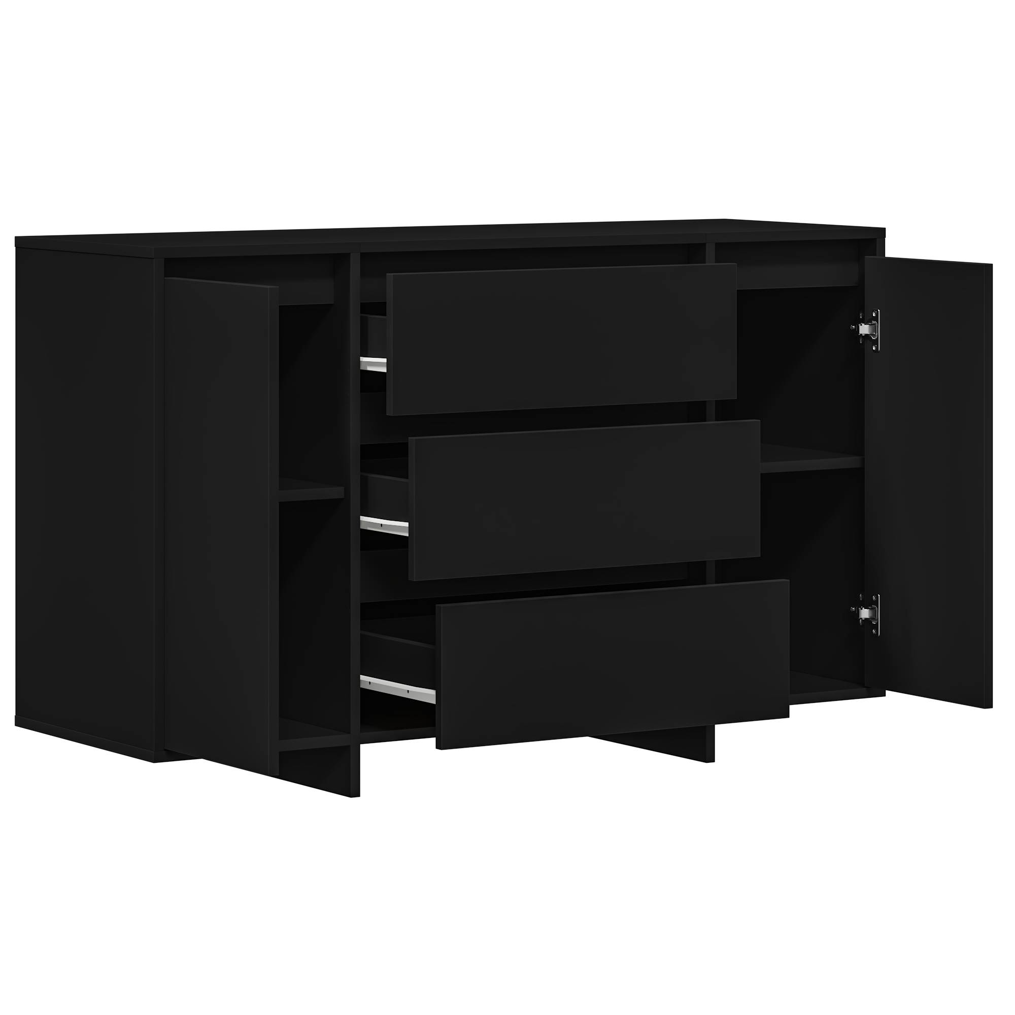 vidaXL Sideboard Schwarz 120x41x75 cm Holzwerkstoff
