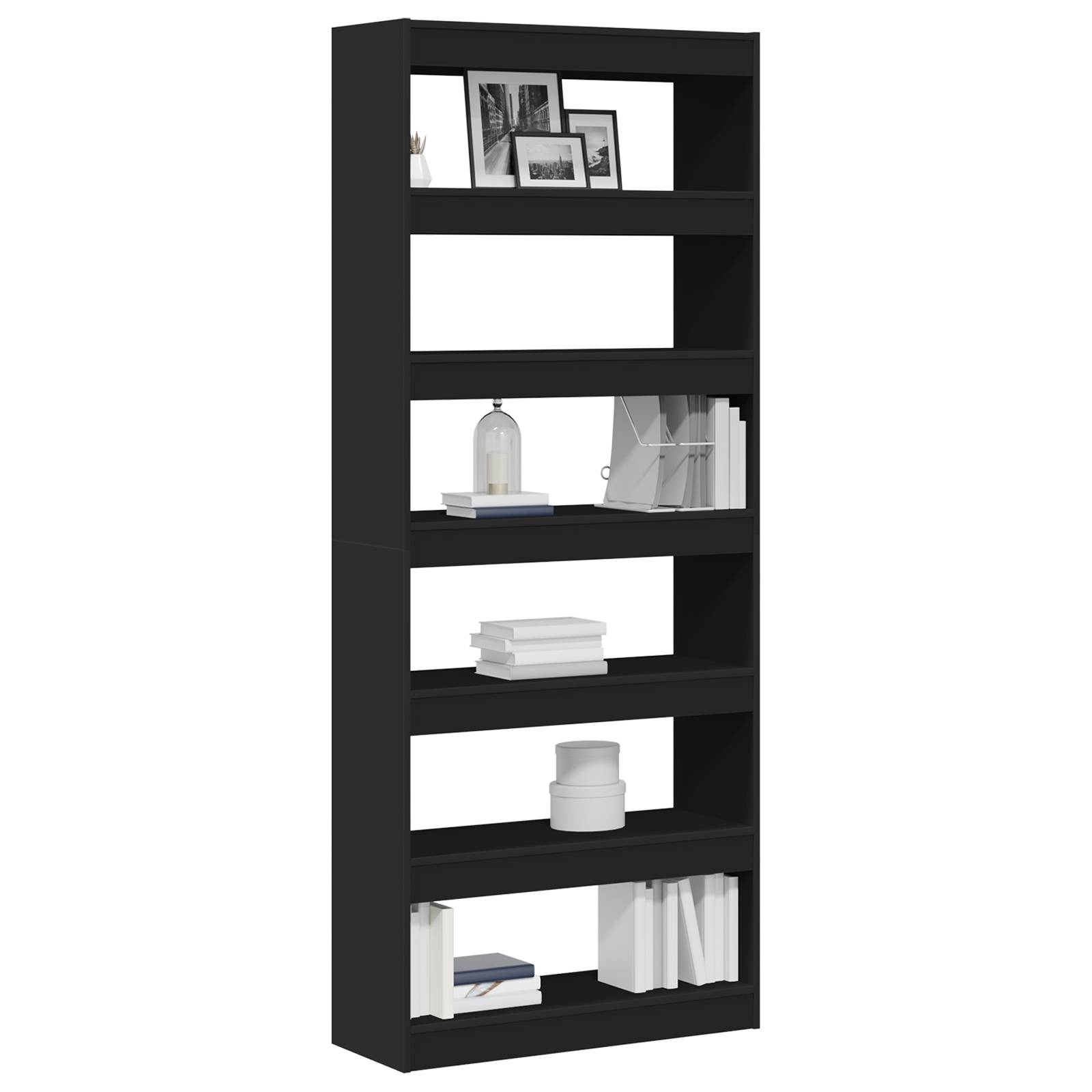 vidaXL Schwarz Bücherregal Schwarz Holz 80 x 30 x 198 cm Regale