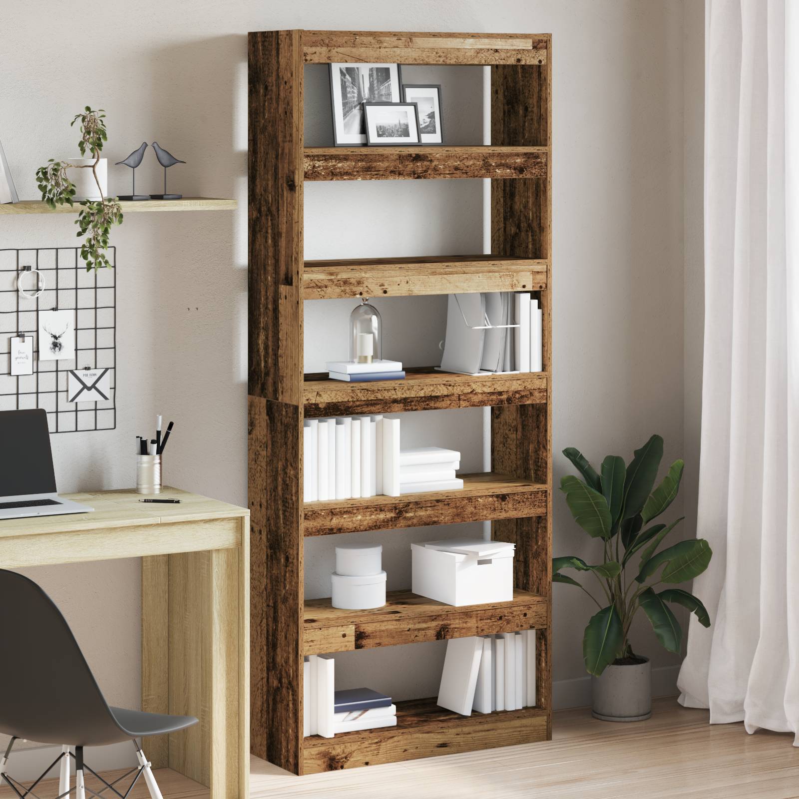 vidaXL Altholz Bücherregal Altholz Holzwerkstoff 80 x 30 x 198 cm