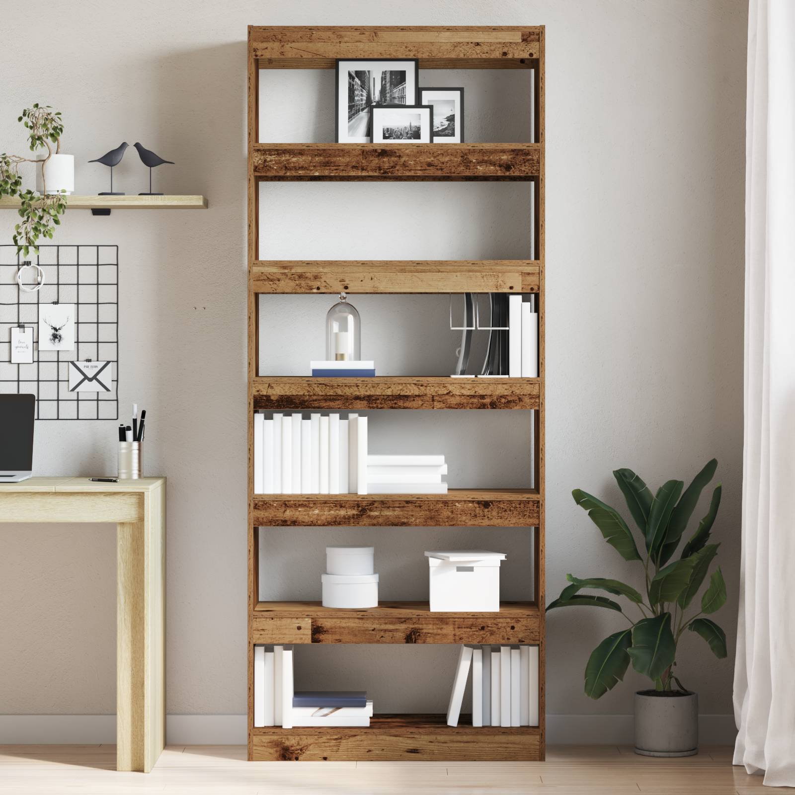 vidaXL Altholz Bücherregal Altholz Holzwerkstoff 80 x 30 x 198 cm