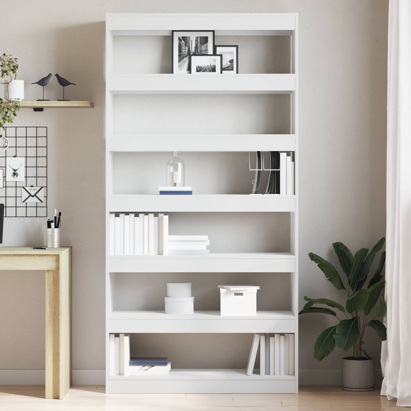 vidaXL Weißes Bücherregal Weiß Hochwertiger Holzwerkstoff
